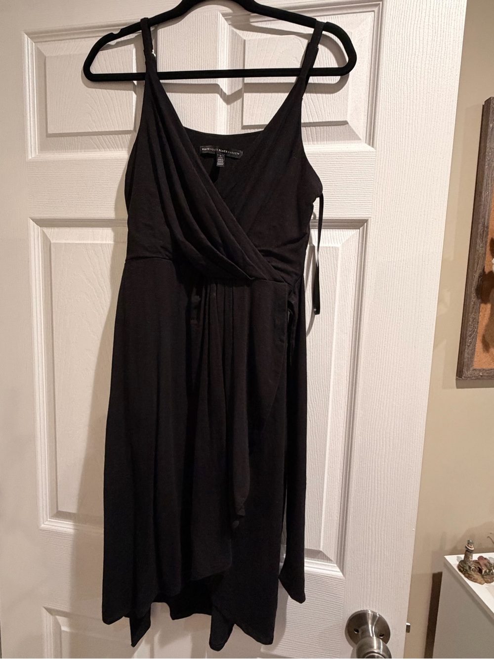 White House Black Market Black Asymmetrical Wrap Dress